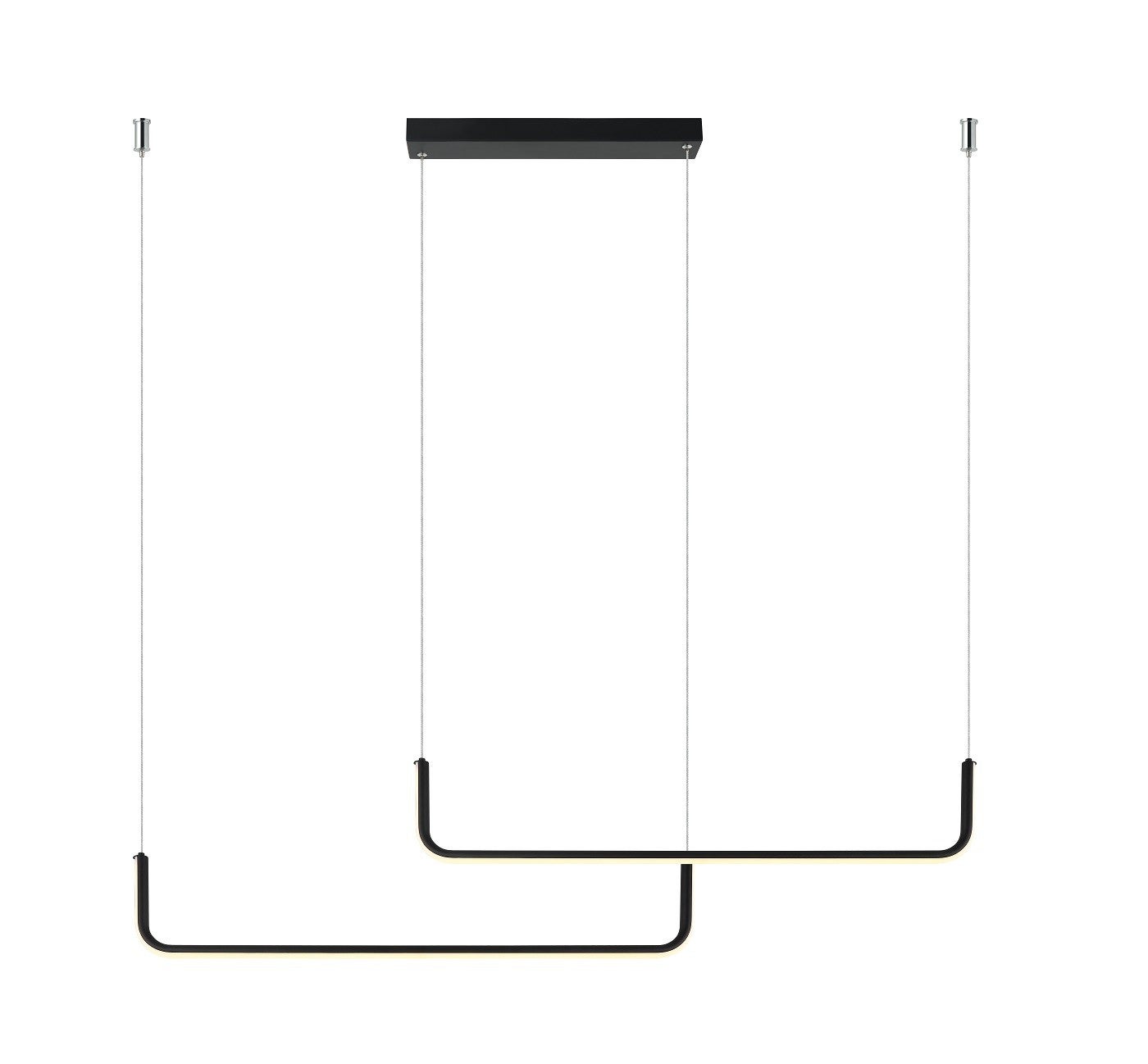 Lampa sufitowa wisząca Malawi czarna-chromowana LED 20W 2700K-6500K 2000lm pilot wym: 180 x 200 x 8 cm metal Light Prestige