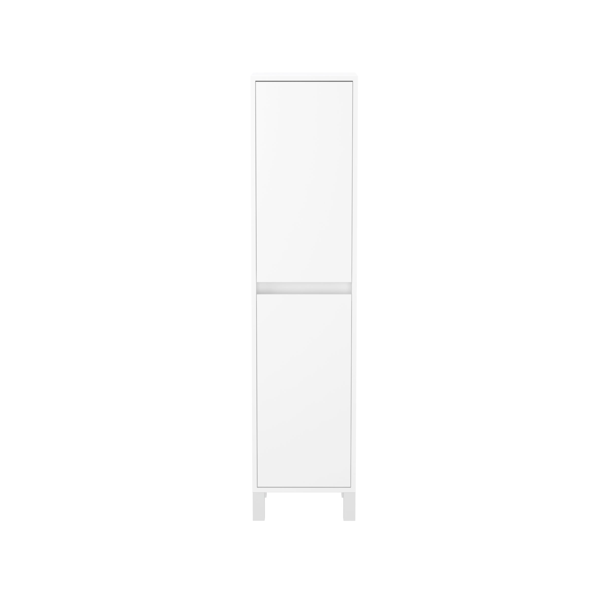 Colonne de rangement Blanc Laqué sur Pieds - Hauteur 160 cm - 2 Portes - XENOS - 3