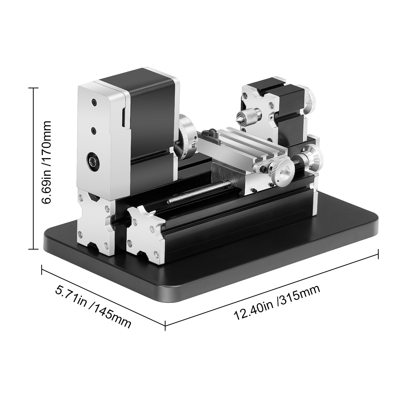Torno Compacto Elétrico para Metais SucceBuy 70 x 130 mm,Motor 36 W 20000 RPM,Mandril de 3 Mandíbulas,Projetado para Usinagem de Precisão - 2
