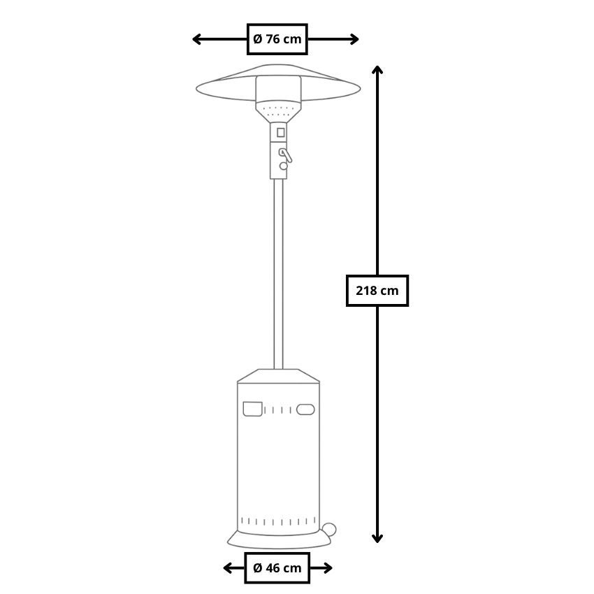 Estufa de gas para terraza y jardín ROMERO GARDEN GNOMO – Acero inoxidable, hasta 35 m², calefacción exterior eficiente - 4