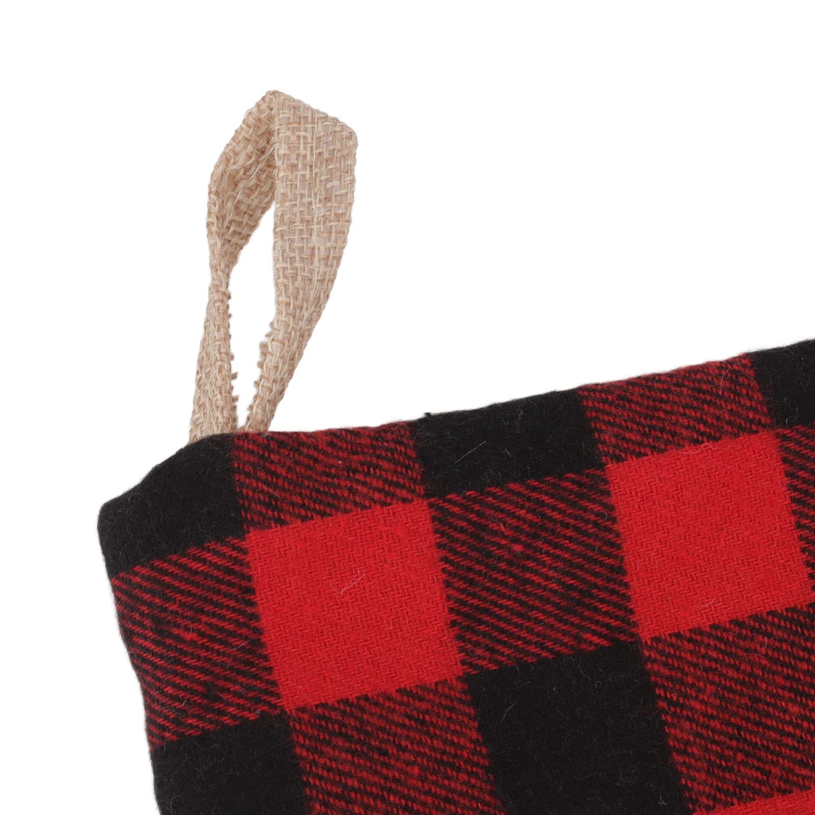 Decoração de Natal, Meia de Natal Xadrez Vermelha Padrão 3D Pendurado Natal - 8