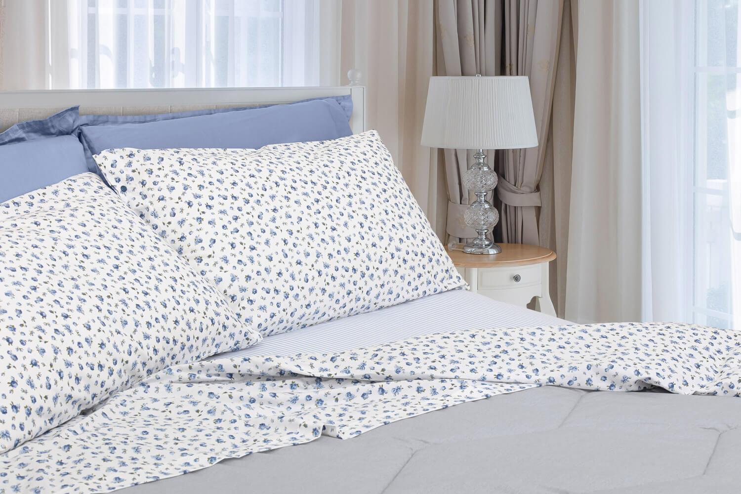 Lenzuolo Matrimoniale Bossi - Cotone, Azzurro Chiaro, 175x200 Cm - Foto 8