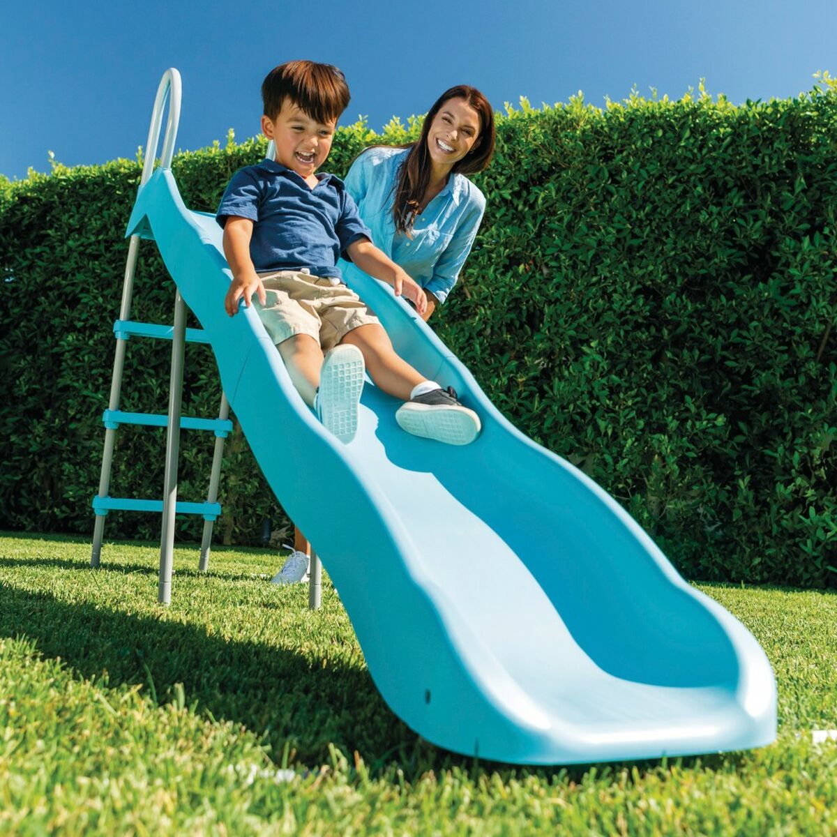 Toboggan Exterieur enfant - INTEX - XL - Longueur 251cm Hauteur 147 cm - 3 Marches - 8