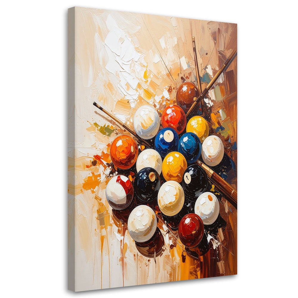 Obraz nowoczesny do salonu biura, Kule bilardowe Snooker 40x60