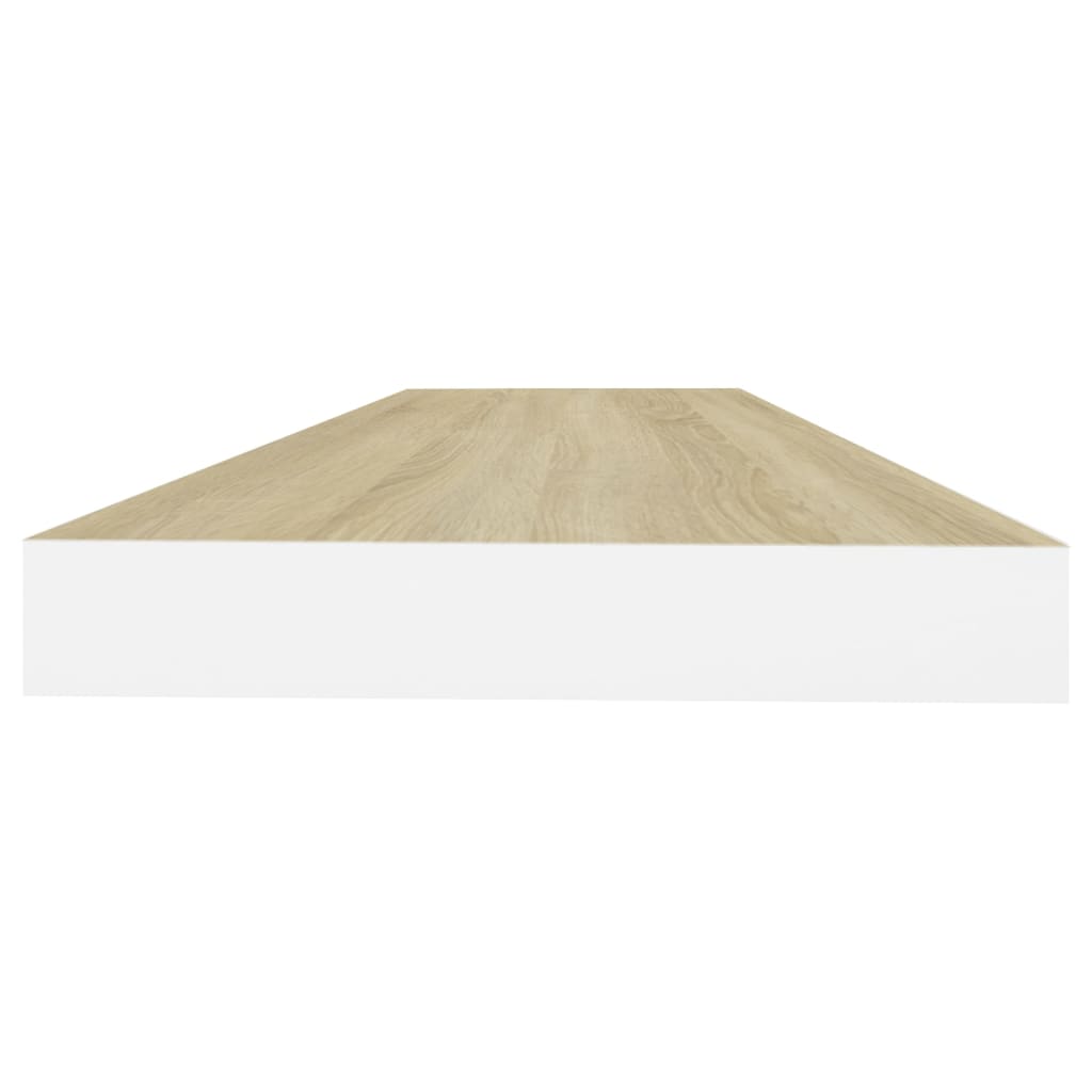 Étagère flottante murale | Étagère de rangement chêne et blanc 80x23,5x3,8 cm MDF CFW122374 - 5
