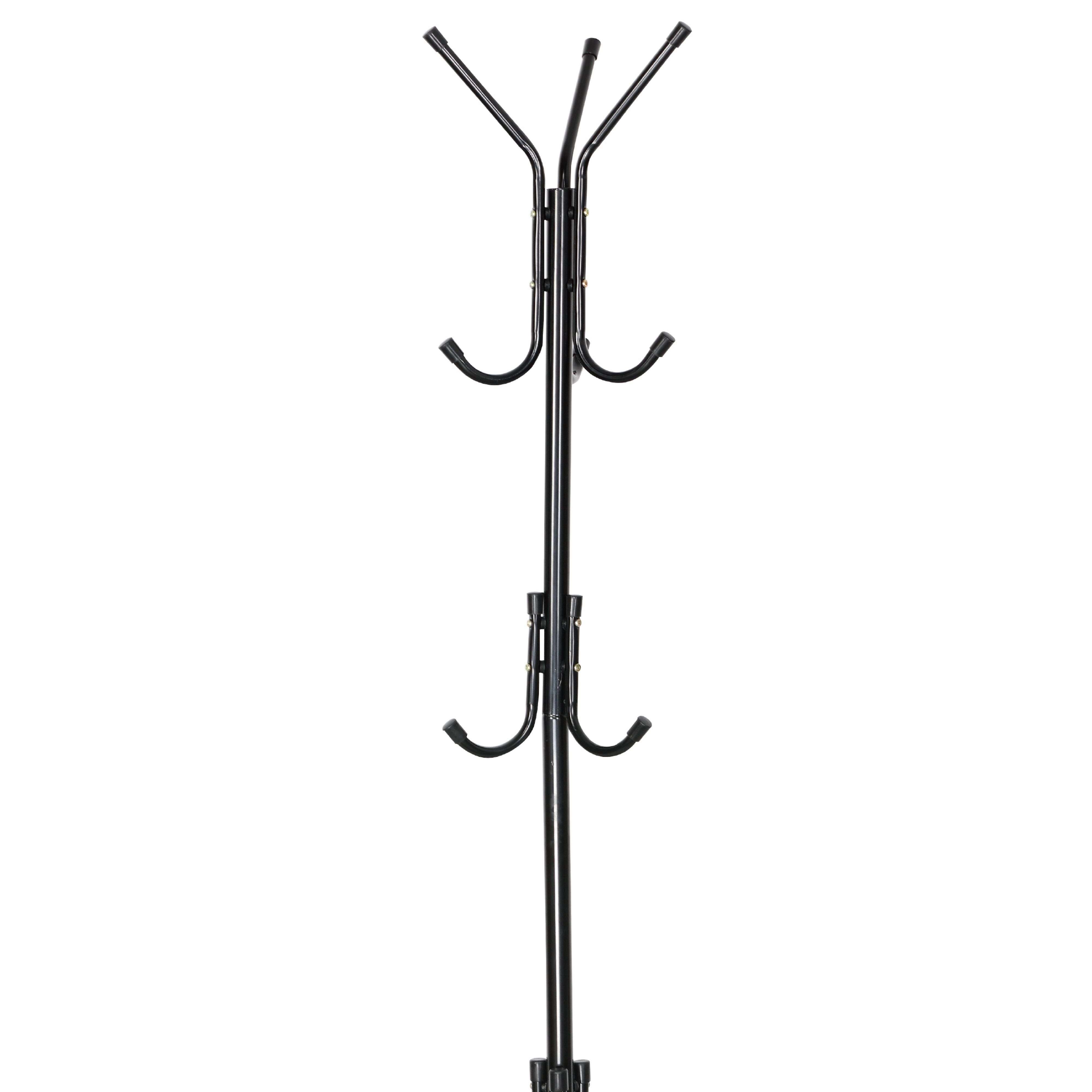 Porte-manteau d'entrée en métal noir avec 8 cintres, 17 x 42 x 17 cm - 2