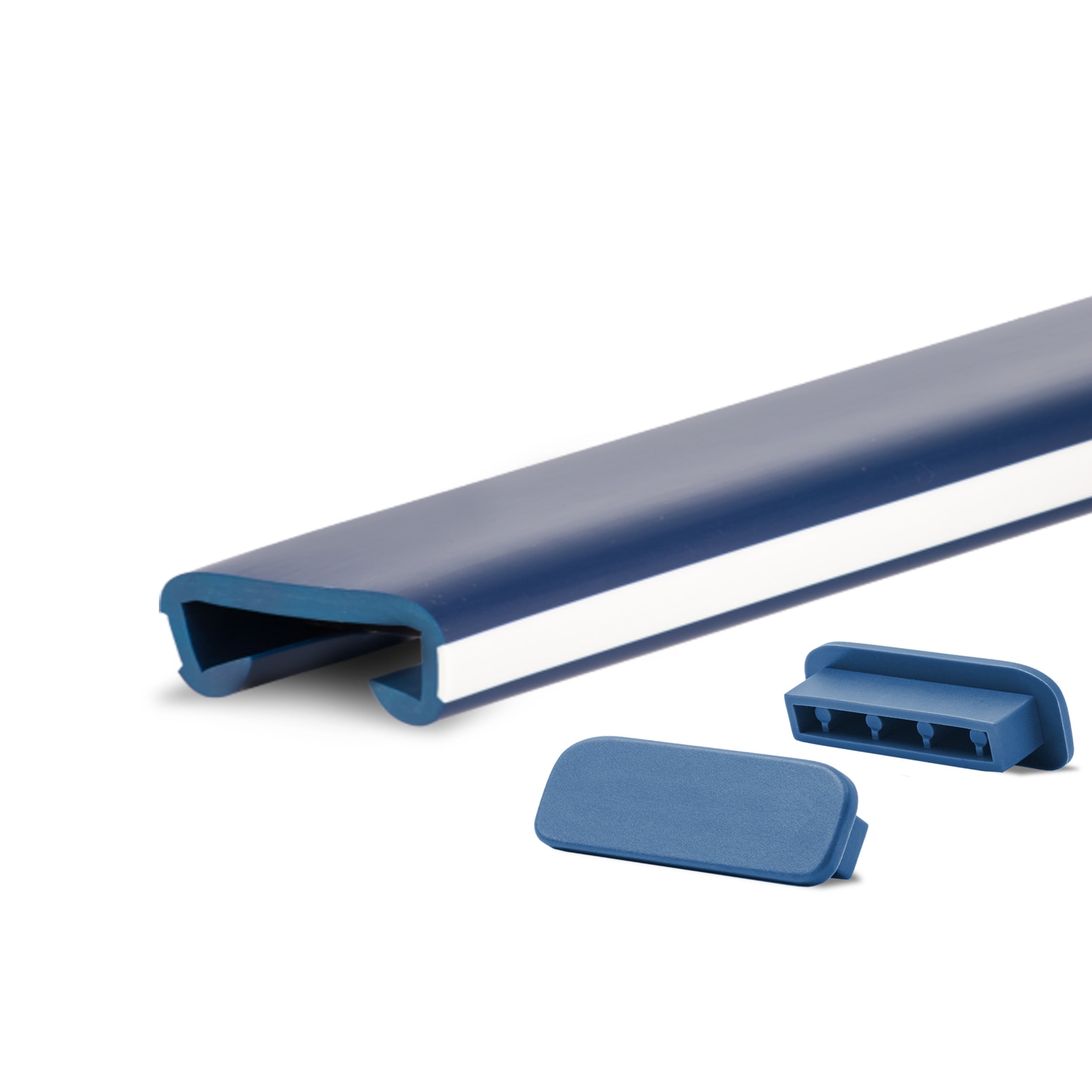 Poręcz schodowa PVC LUX 40x8 mm - antypoślizgowa nakładka na poręcz - 100 cm, granatowo-biała