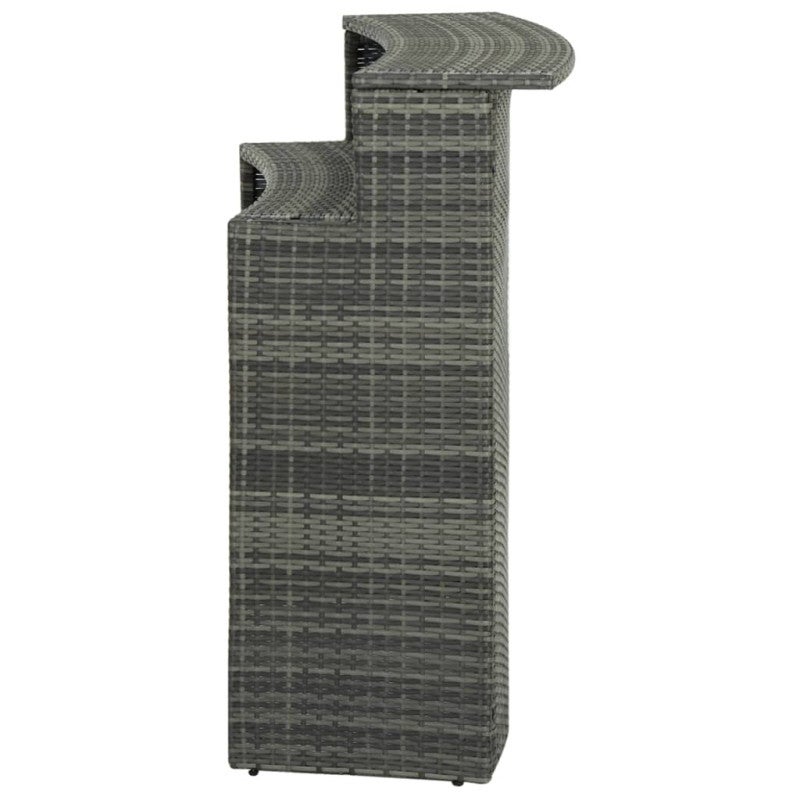 Table de bar de jardin Gris 120x55x110 cm Résine tressée - 4