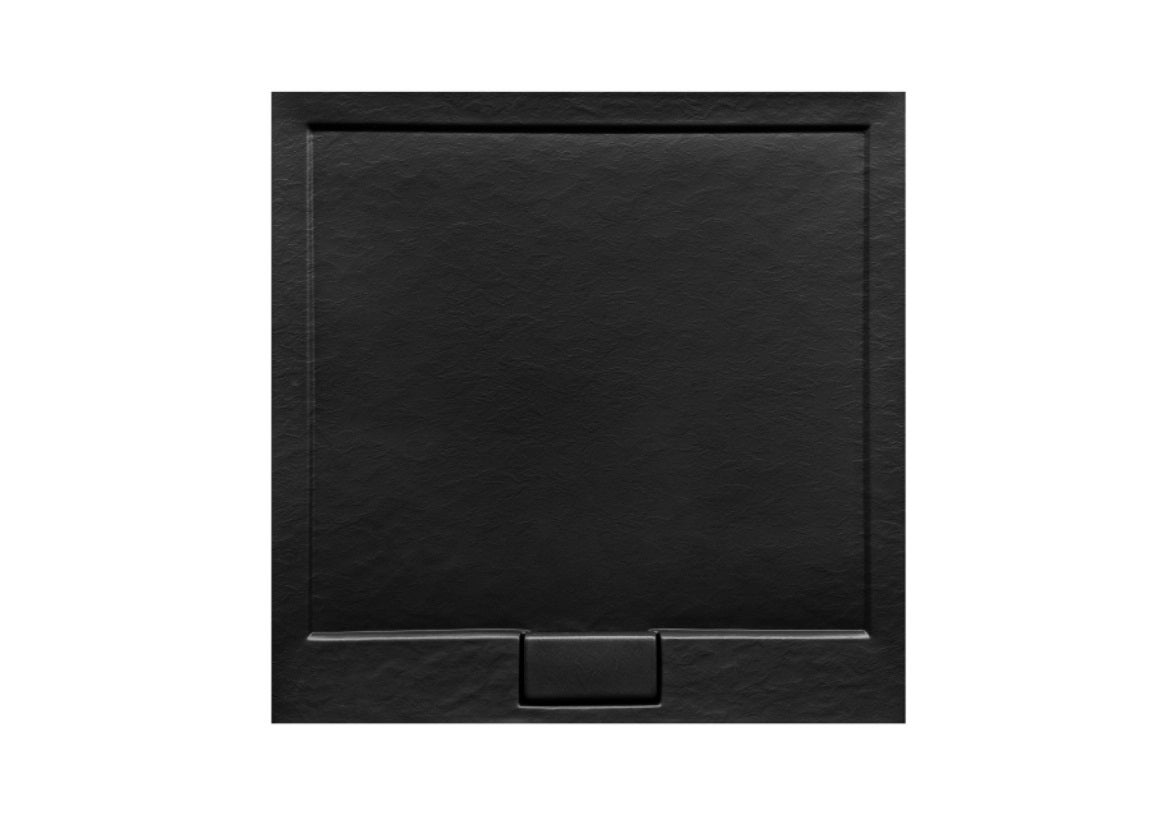 Plato de ducha 90x90 cm axim ultraslim extraplano negro efecto piedra + sifón incluido