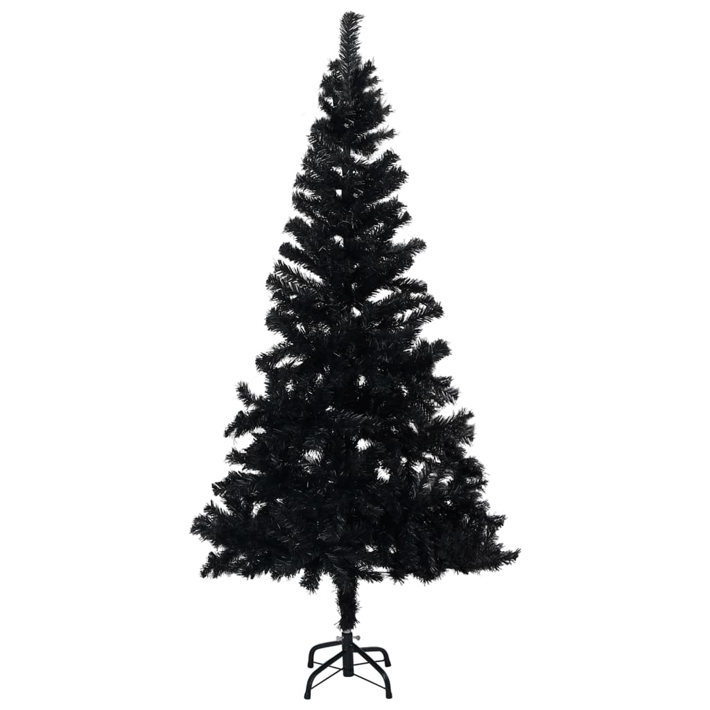 Sztuczna choinka ze stojakiem, czarna, 120 cm, PVC