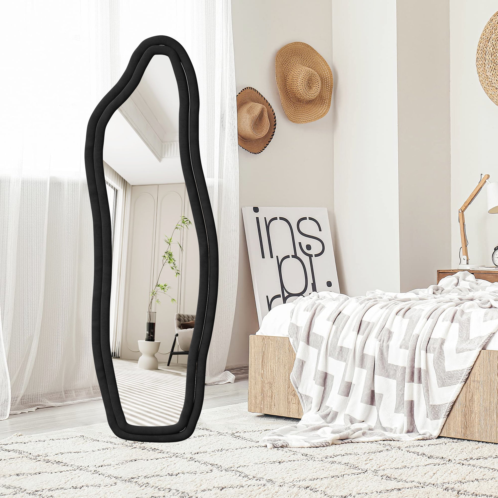 SONGMICS Miroir Intégral Suspendu, 120 x 40 cm, Miroir Rectangulaire