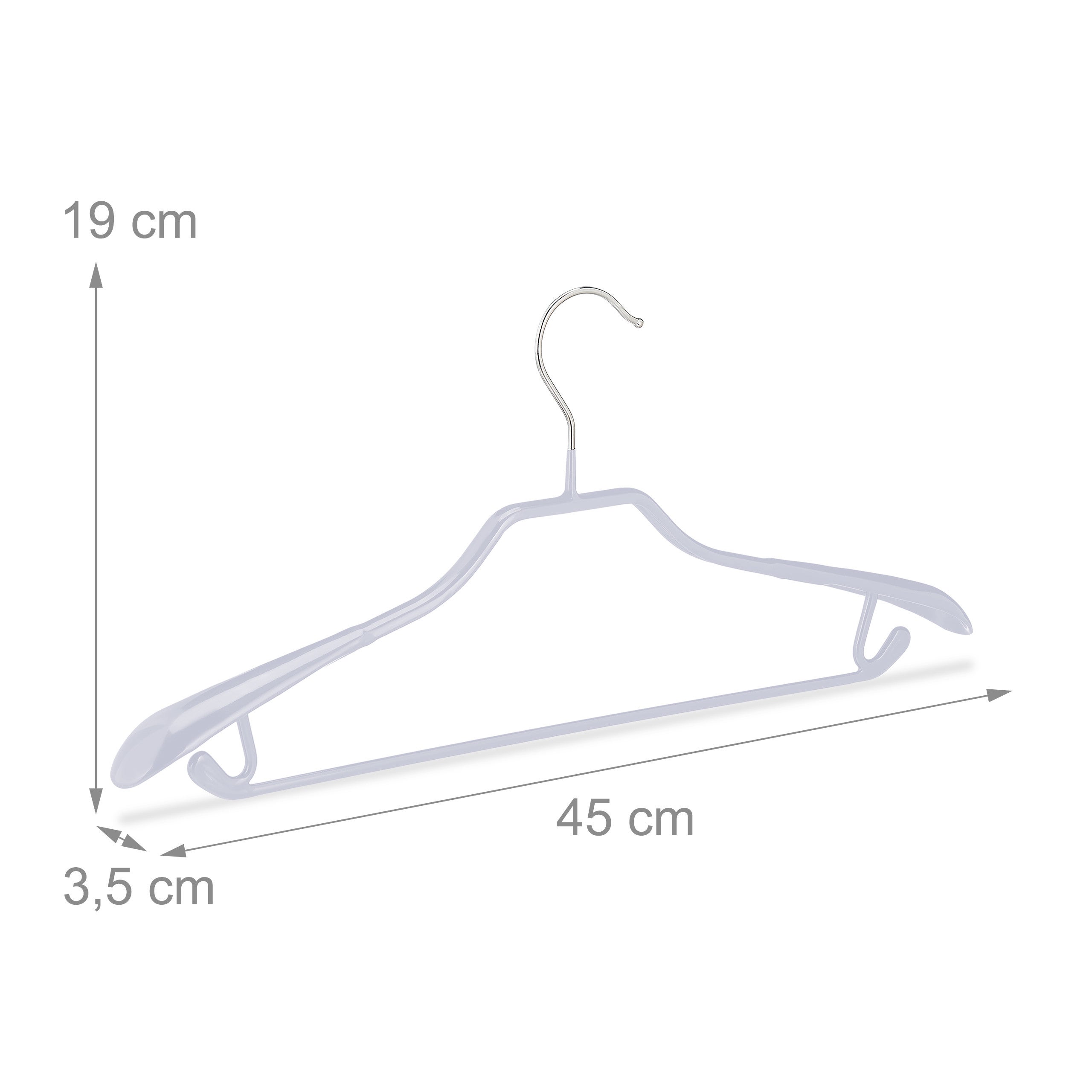 30x Cintres antidérapants, pour costumes, support large pour les épaules, traverse pantalon, gris clair - 4