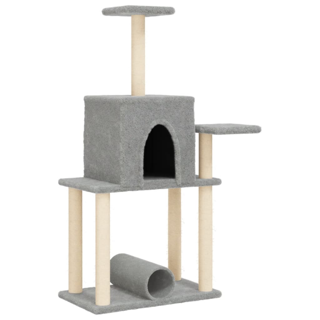 Arbre à Chat VidaXL 110 Cm Avec Griffoirs Sisal Gris Foncé - Grattoir Pour Chats - Neuf