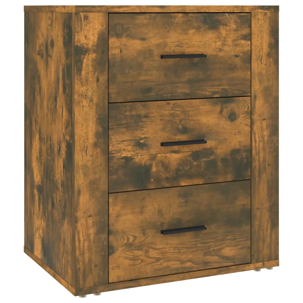 Table de chevet，Table d'appoint, Table de nuit pour Salon Chambre Chêne fumé 50x36x60 cm Bois d'ingénierie499566 - 2