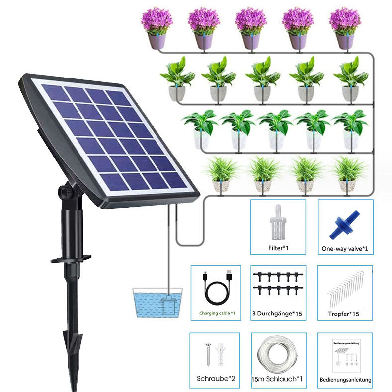 Automatyczny solarny system nawadniania kropelkowego zestaw do automatycznego podlewania dla doniczek zestaw do nawadniania kropelkowego z timerem