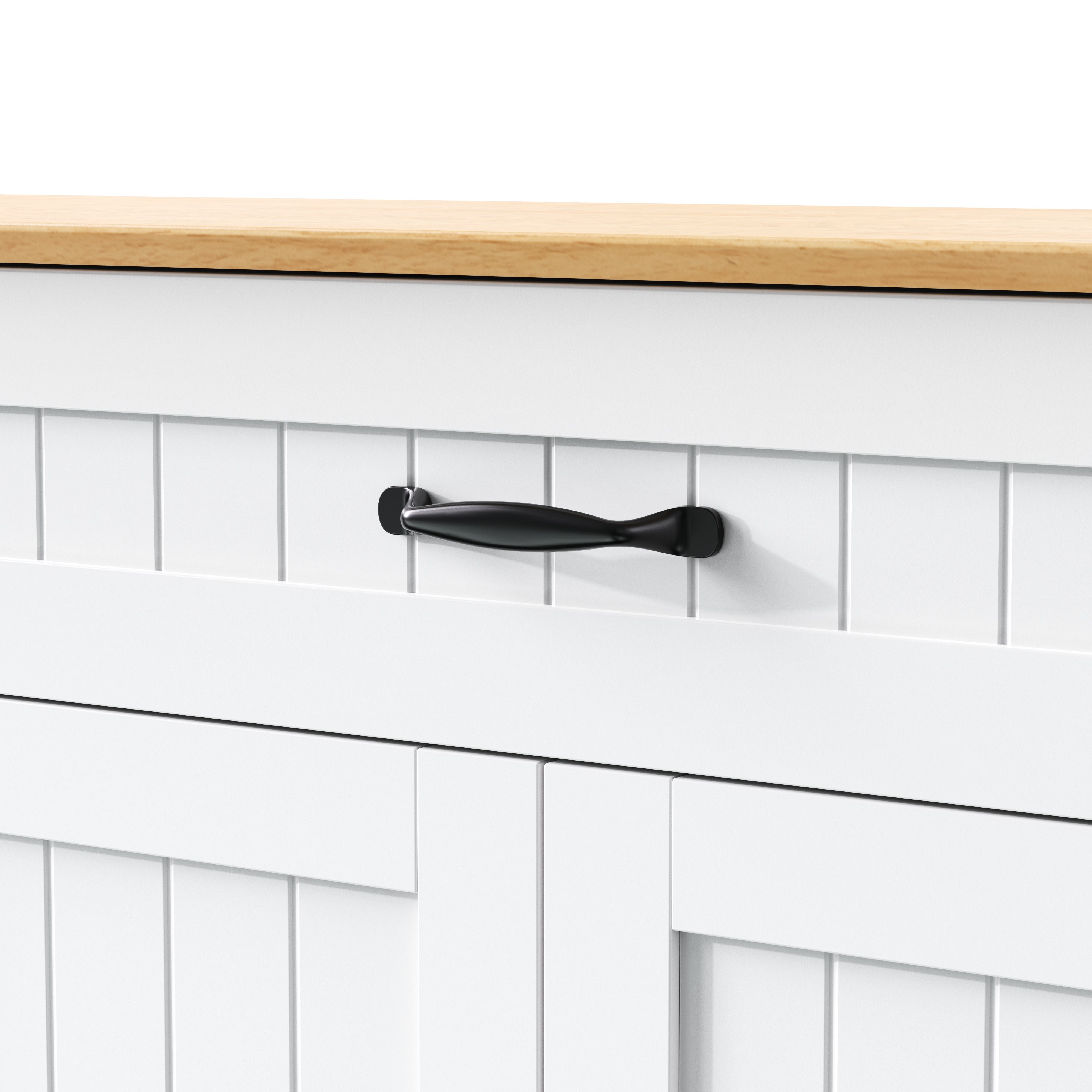 Nowoczesna komoda z 3 drzwiami i 1 szufladą - 107 x 40 x 83,4 cm - do jadalni, salonu - MDF - Biały + naturalny - 7