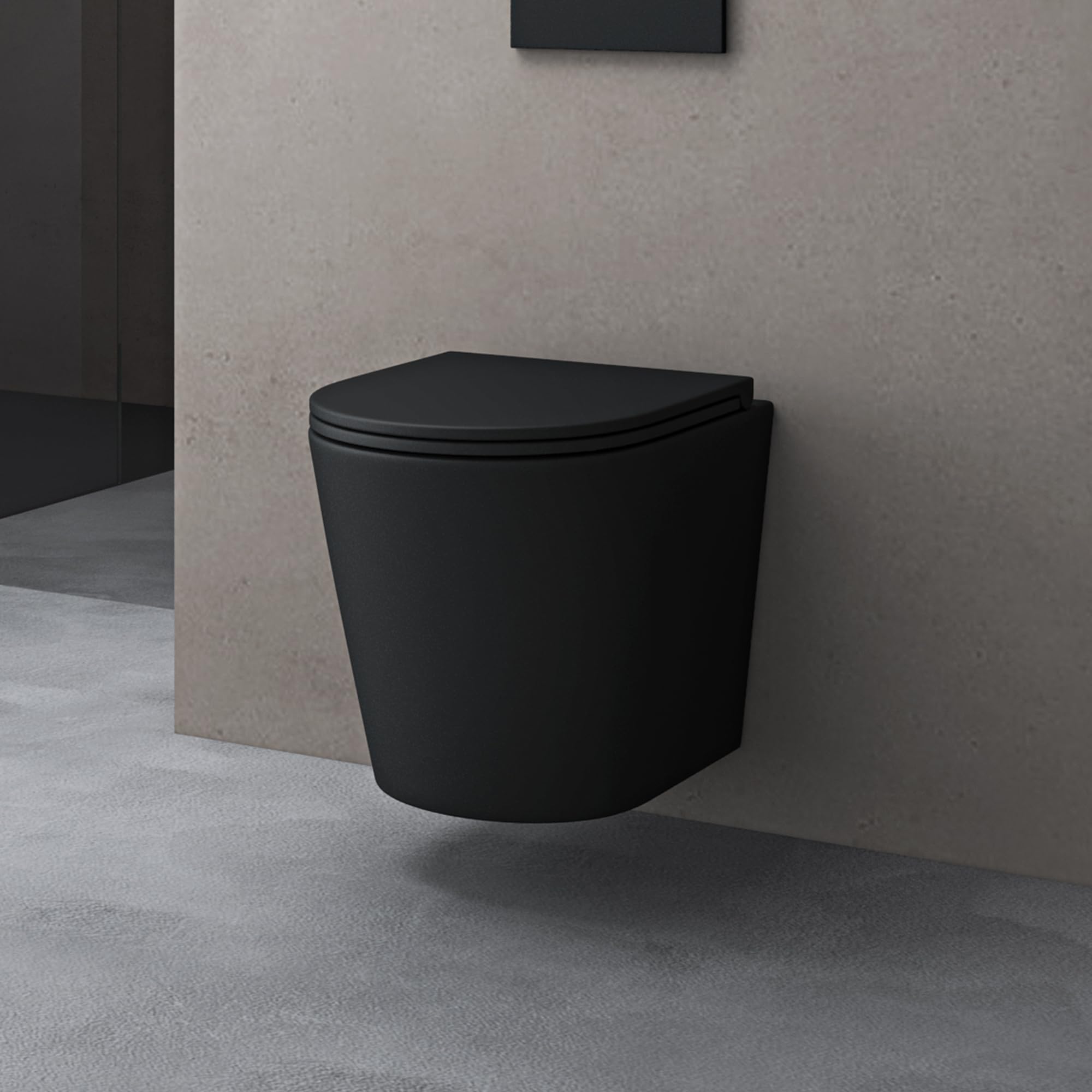 Doporro WC Suspendu Noir Mat Cuvette C ramique Toilette Abattant doporro-wc-suspendu-noir-mat-cuvette-c-ramique-toilette-abattant