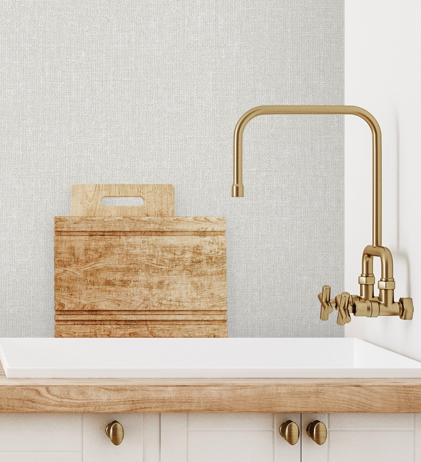 Papel pintado vinílico imitando a la tela de lino con textura en relieve - leicester 681020 de gaulan - rollo de 10 m x 1,06 m