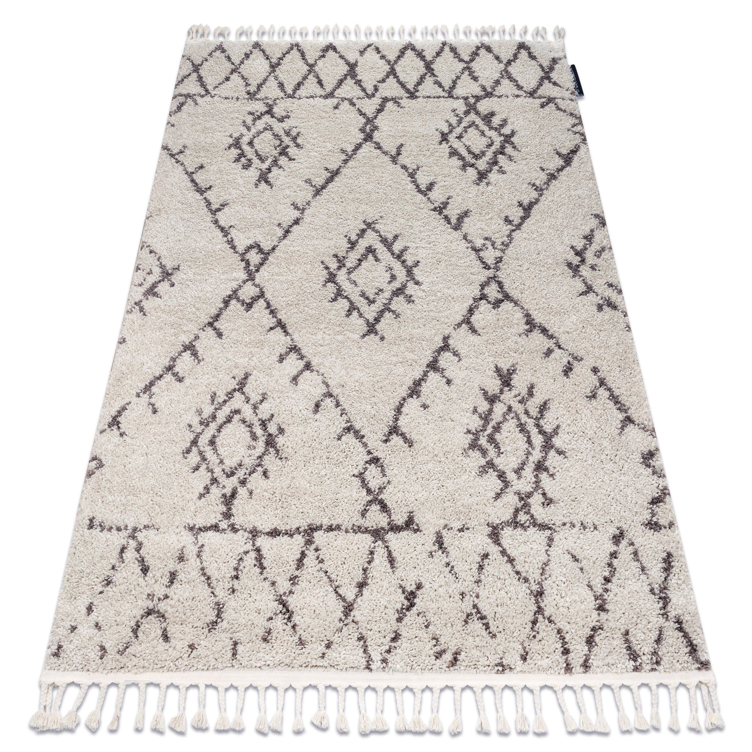 Dywan BERBER FEZ G0535 krem / brąz Frędzle berberyjski marokański shaggy 120x170 cm
