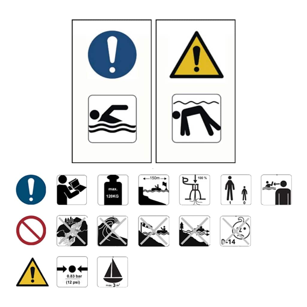 Set Tavola SUP Gonfiabile Blu Mare 360x81x10 cm vidaXL - 9