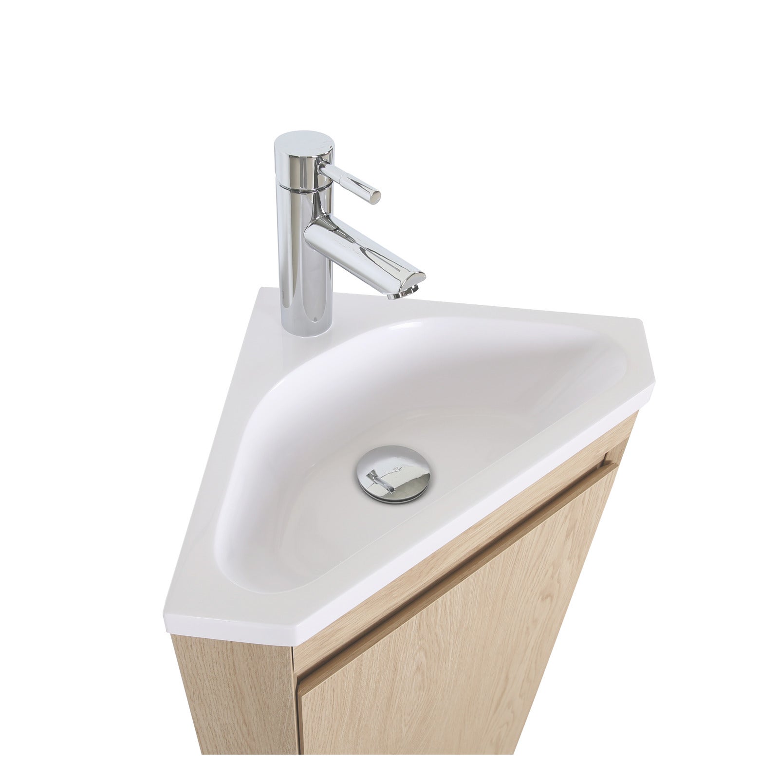 Meuble lave-mains d'angle SORRENTO avec vasque en résine - 7