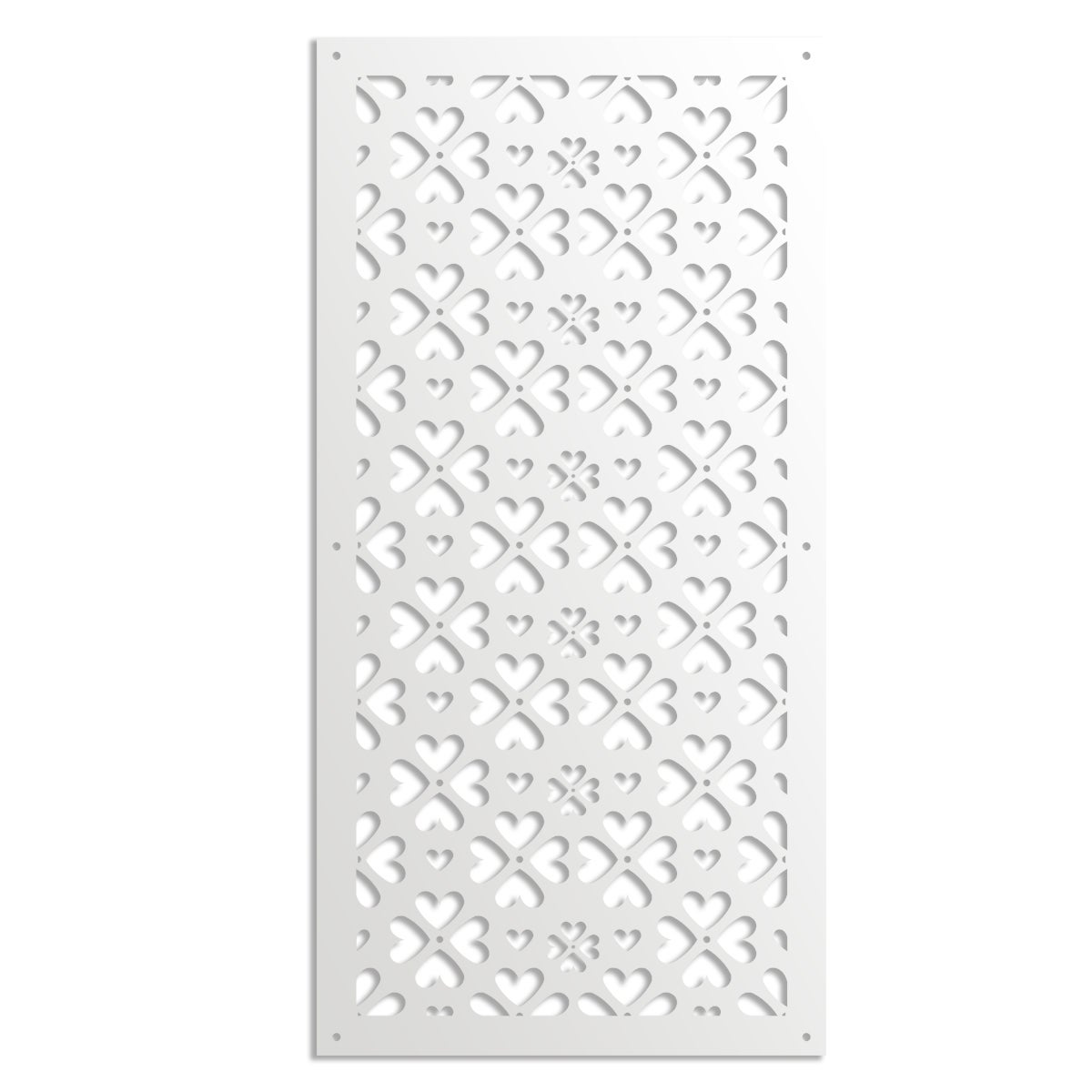 LOVE ME - Panel perforowany PCV - Parasol przeciwsłoneczny o wymiarach 50x150 cm - kolor biały