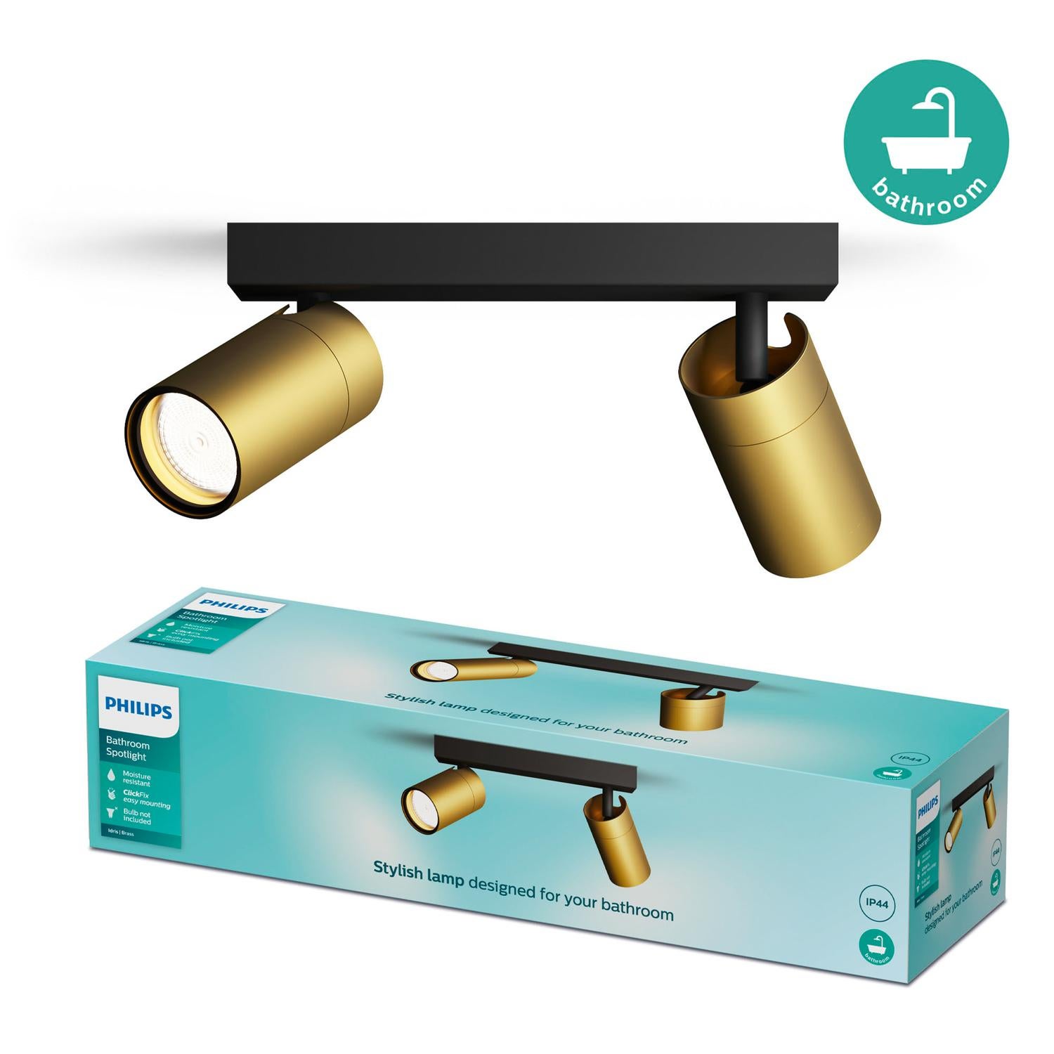 Lampa Sufitowa Philips Reflektor 2x GU10 IP44 Natynkowa Miedziany-Czarny 1 szt.