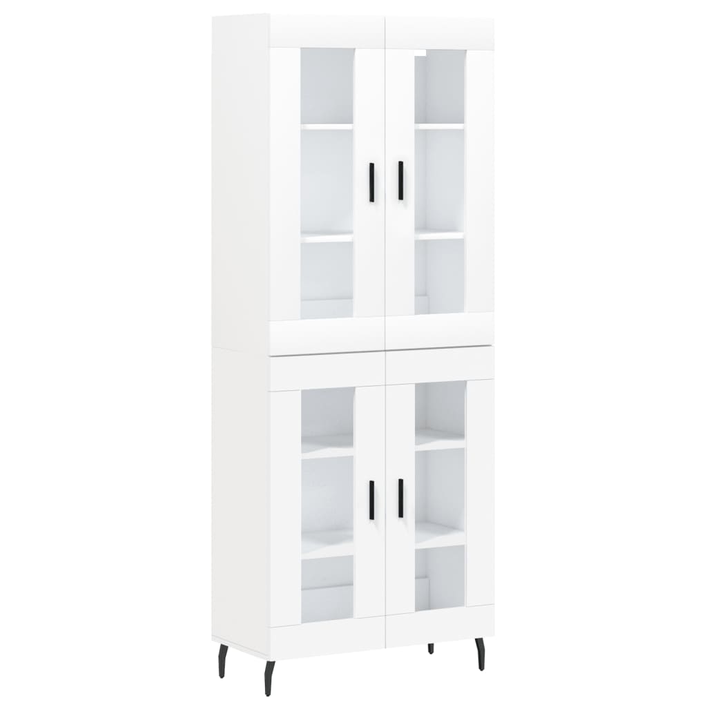 Buffet haut Blanc 69,5x34x180 cm Bois d'ingénierie - 2