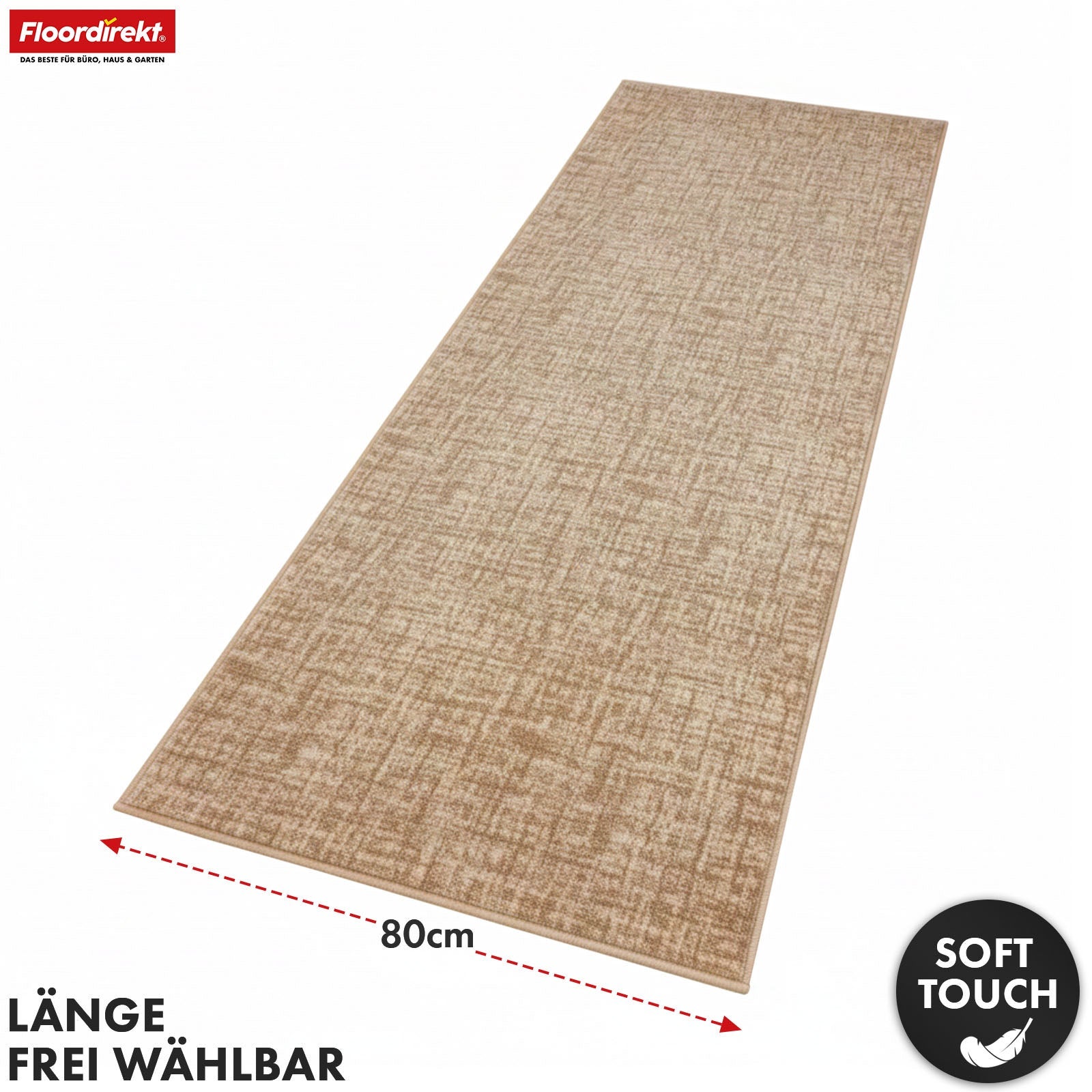 Tapis couloir Tessaro style et confort à chaque espace de vie, Beige, 80 x 400 cm - 5