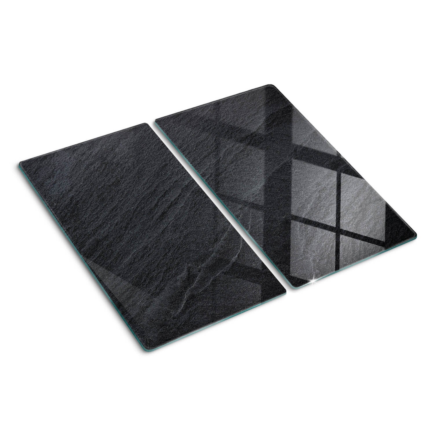 Szklana deska do krojenia Tulup Kształt prostokątny - 2x30x52 cm - Czarny Granit Kamień