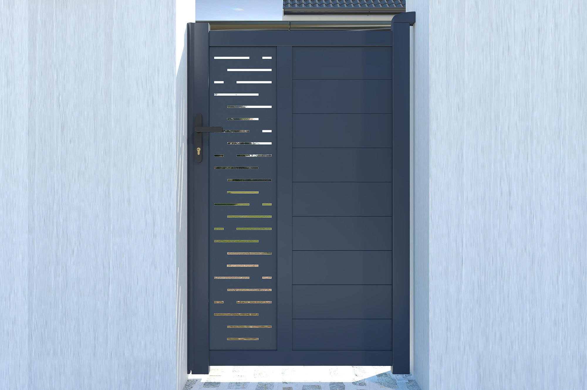 Portillon 1m ARLBERG H.160cm aluminium gris - 3