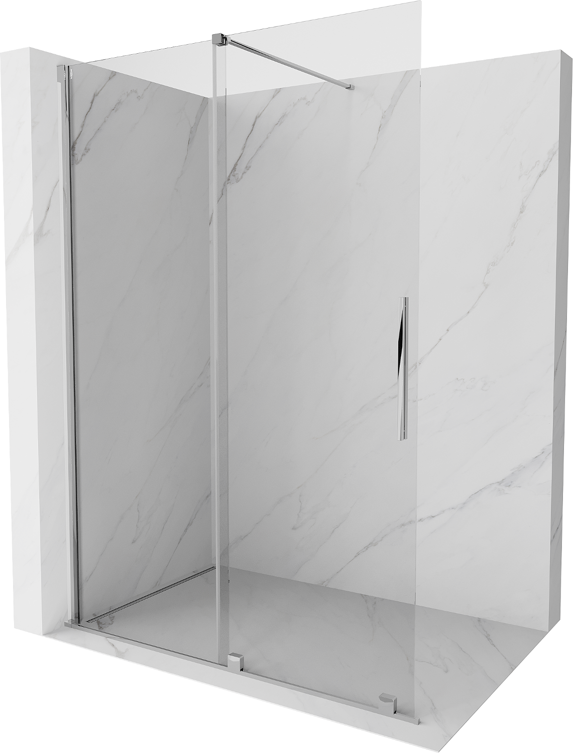 Mexen Velar ścianka prysznicowa rozsuwana Walk-in 140 x 200 cm, transparent 8 mm, chrom - 871-140-000-03-01