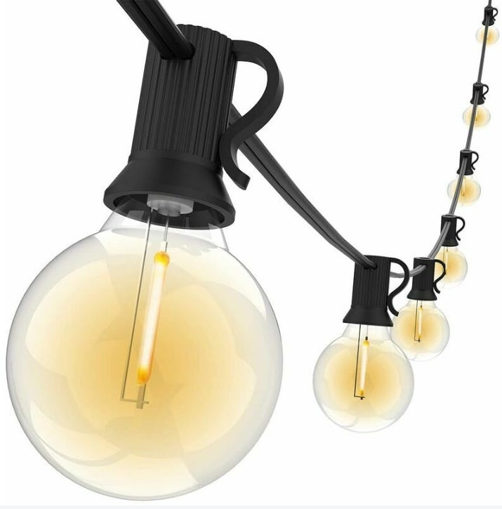 Guirlande Lumineuse Extérieure 15M 25+3 Ampoules LED G40 Guinguette Étanche - Blanc Chaud