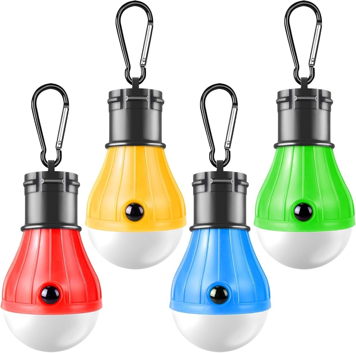 Lampă de camping, 4 piese, lampă de cort LED reglabilă creativă, iluminare de cort, lămpi mici, 4 moduri de iluminare, pentru exterior/pescuit