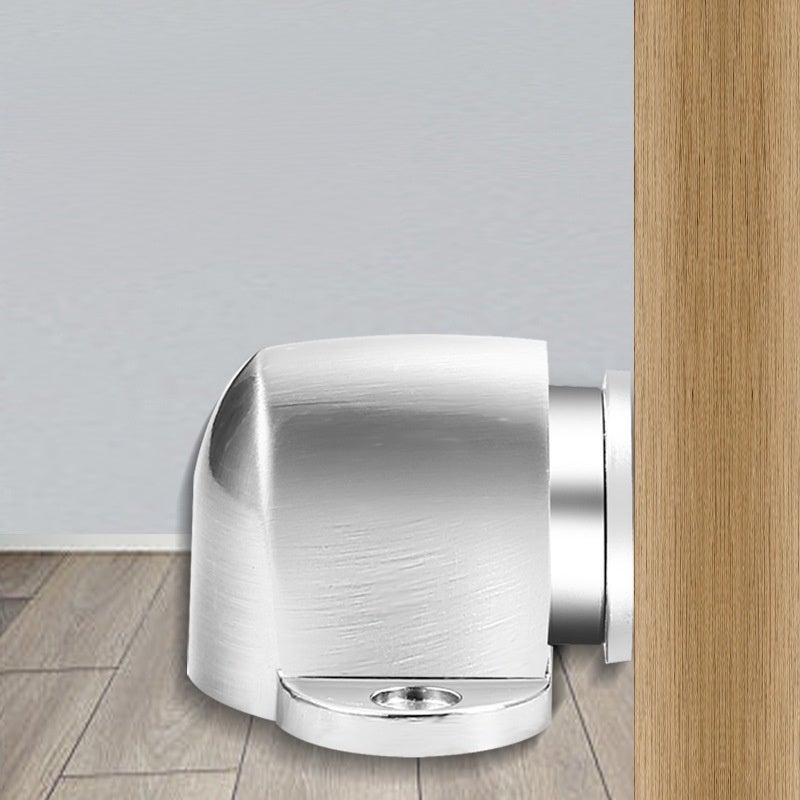 Lot de 2, Absorbeur de chocs magnétique ultra-puissant pour porte, bloque-porte en zinc, argent - 3