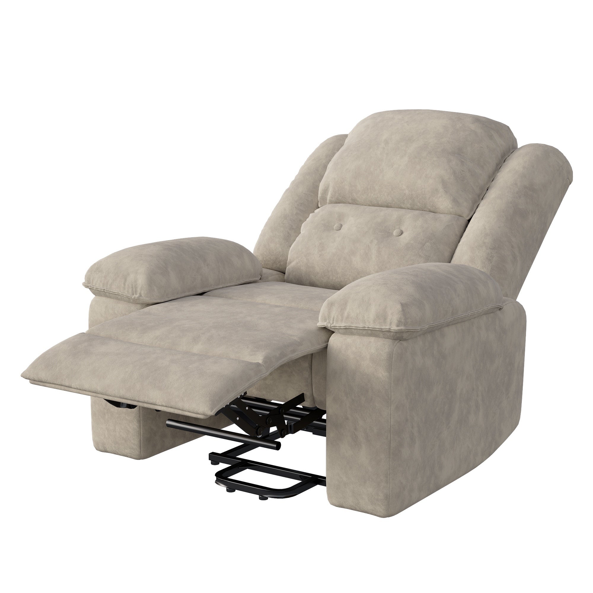 Fauteuil de Massage Électrique Releveur Chauffant avec 8 Points de Vibration - 83x53x106cm - Tissu Velours Marron - 8