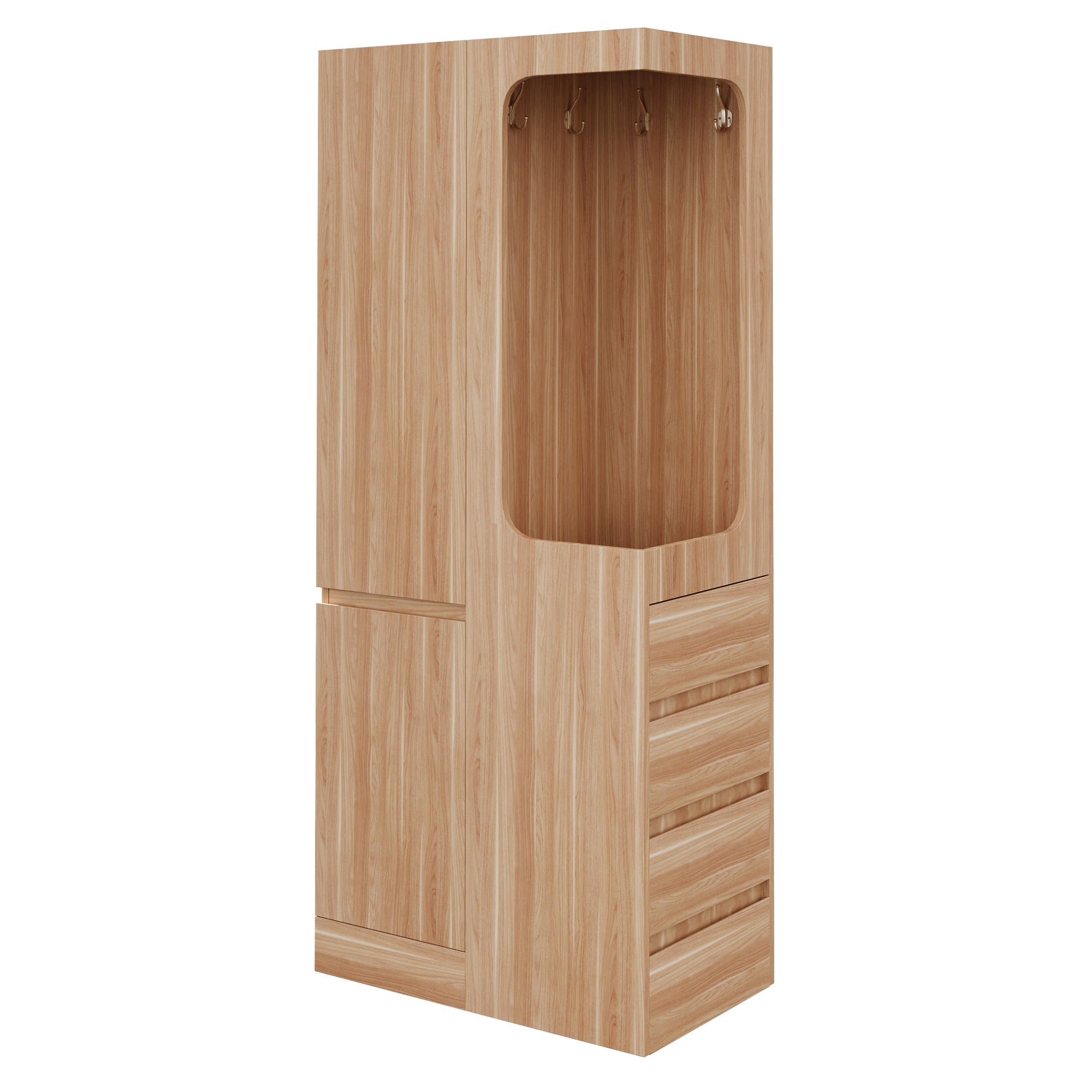 Szafa 70x40x170 cm - z 3 szufladami - z 2 frontami - kolor naturalny - 8