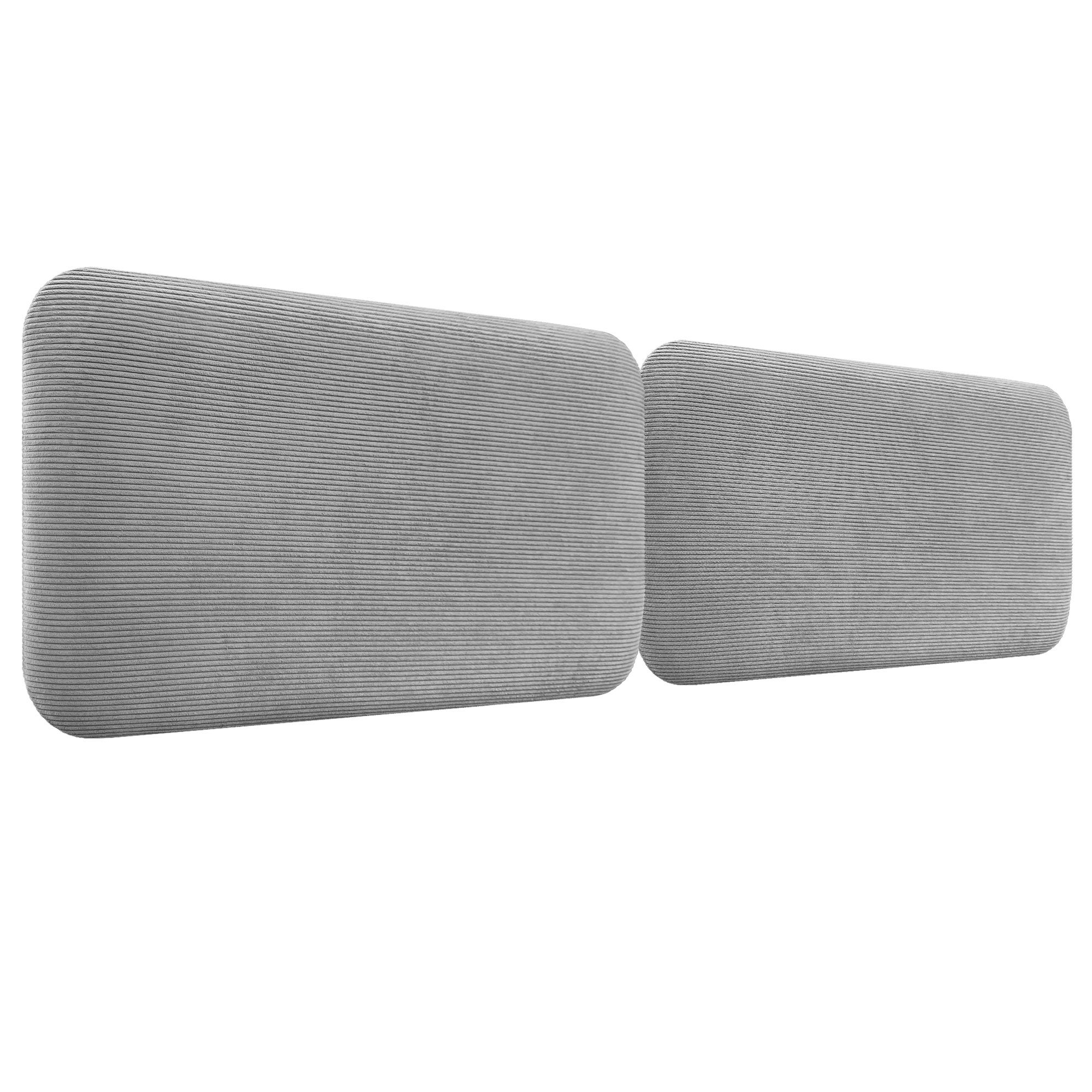 DHOME Cabecero Tapizado en Pana Liso Redondeado para Pared Acústicos Cabeceros Absorbentes Cabezal Cama Dormitorio (Gris, 160cm Dual) - 2