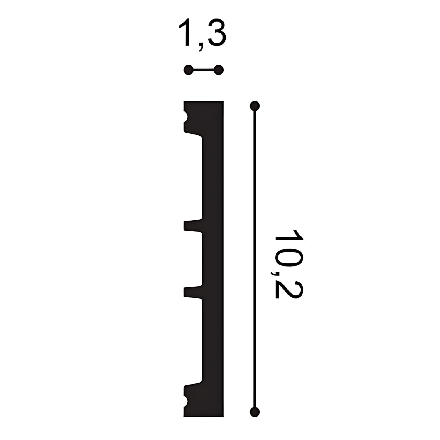 Zócalo Orac Decor AXXENT SX163-RAL9003 SQUARE Zócalo Multifuncional Moldura decorativa prepinda 2 m - 3