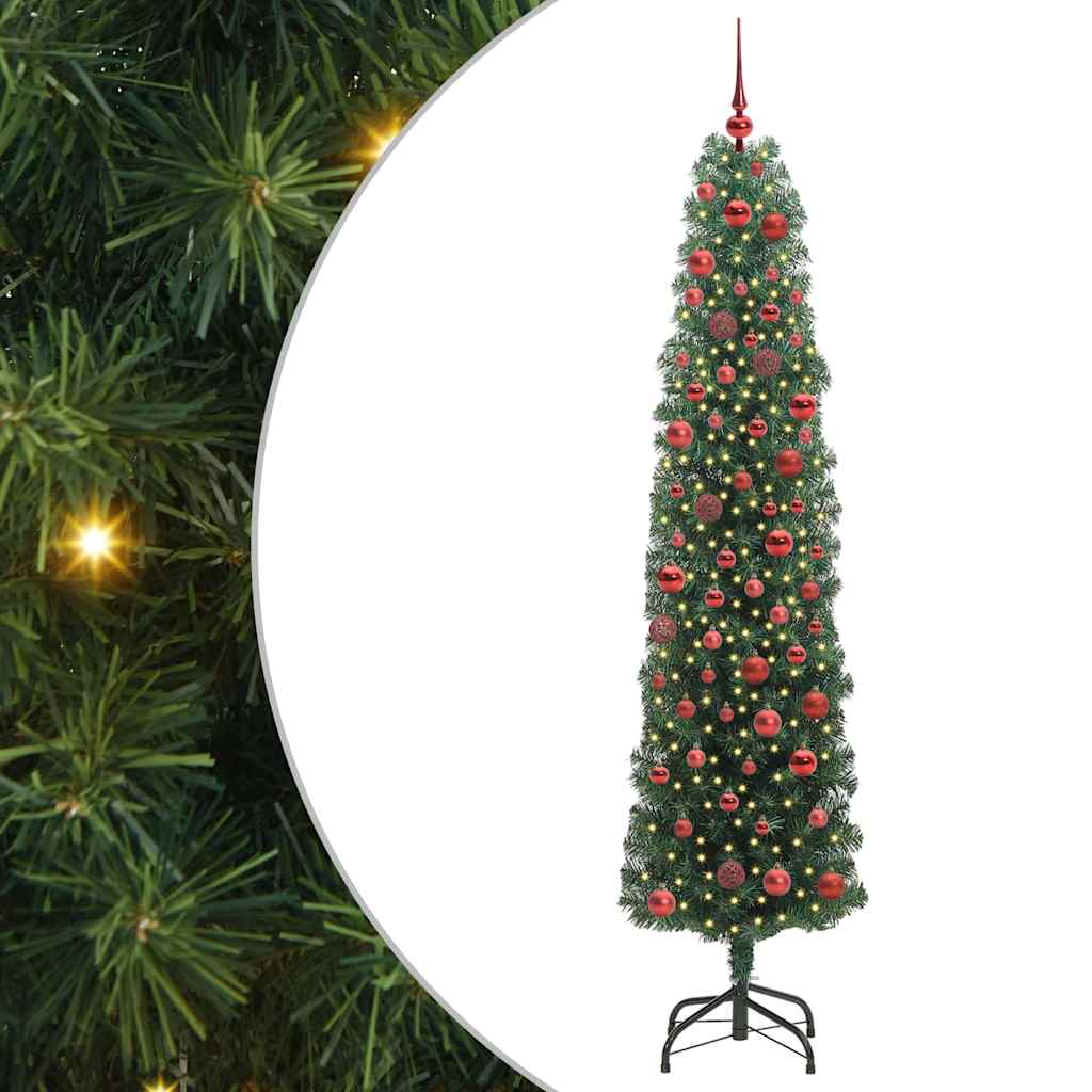 Albero di Natale artificiale angolare preilluminato bianco 180 cm in Albero di Natale artificiale angolare preilluminato bianco 180 cm in
