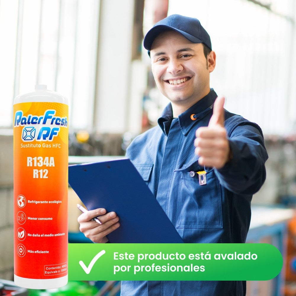 Gaz réfrigérant de substitution Ralerfresh RF pour gaz R12 et R134A plus clé, manomètre R134 et connecteur rapide - 6