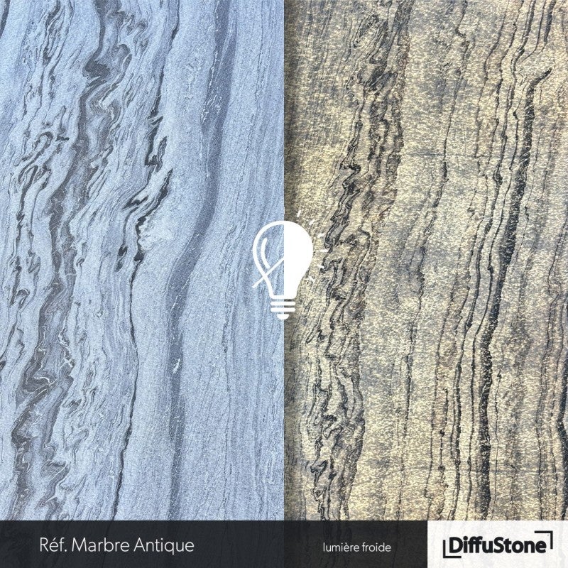 Marbre Antique - TRANSLUCIDE - Feuille de Pierre DiffuStone -1220x2440mm - 3