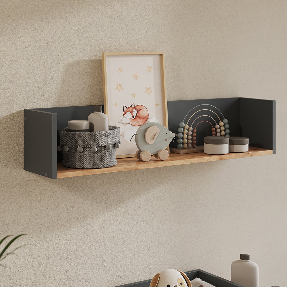 Vicco Étagère murale Viktor, Anthracite/chêne doré, 93.4x20cm - 3