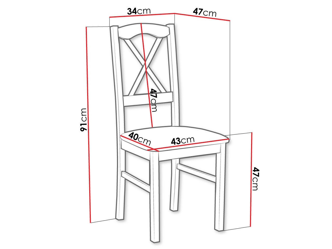 Cadeira Victorville 174, 91x43x40cm, Tecido, De madeira, Madeira, Mobiliário já montado - 4