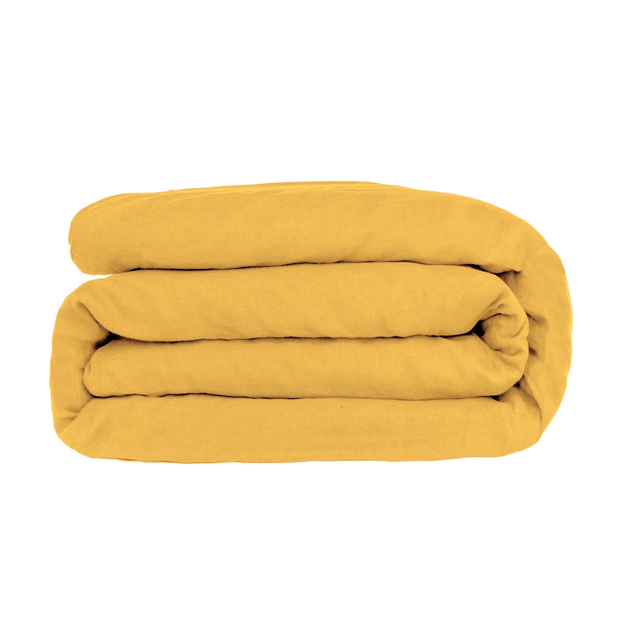 Housse de couette 200x200 lin lavé jaune safran - 2