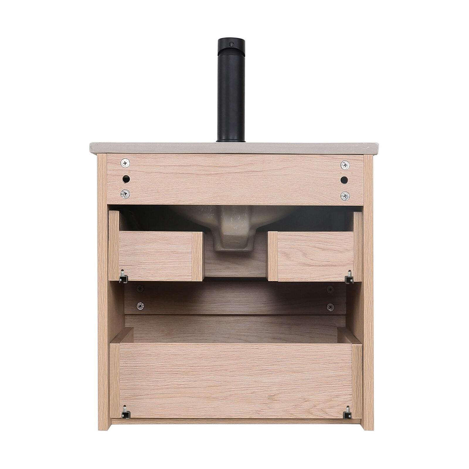 Meuble vasque SORRENTO suspendu 45cm avec plan céramique - 4