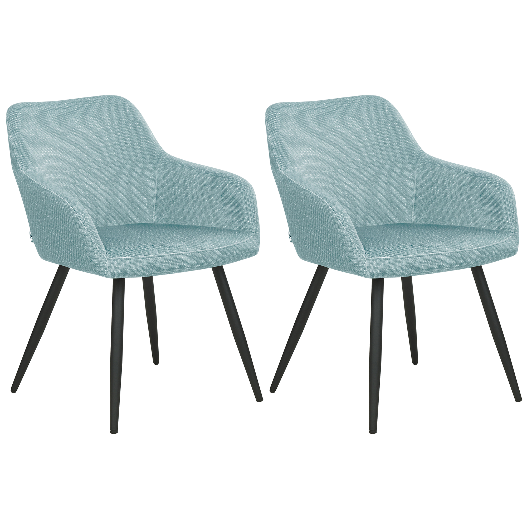 Beliani Conjunto De 2 Sillas De Comedor Casmalia Terciopelo Azul/Claro , Leroy Merlin