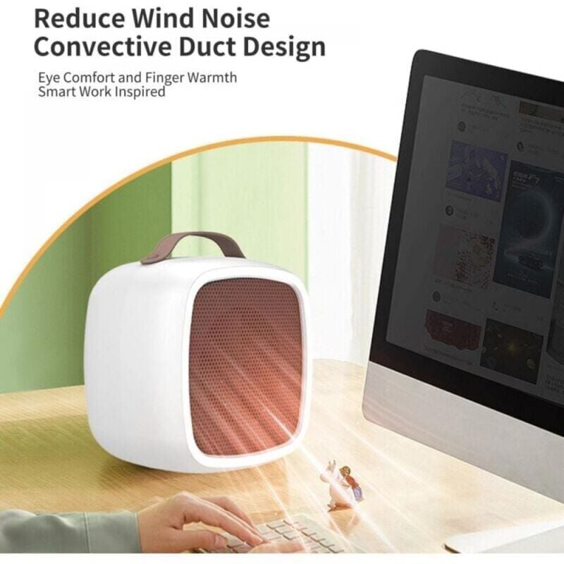 Mały podgrzewacz biurkowy - Mały przenośny podgrzewacz solarny - Podgrzewacz wtykowy chroniący przed oparzeniami - Poziom 1 - (biały) - 5