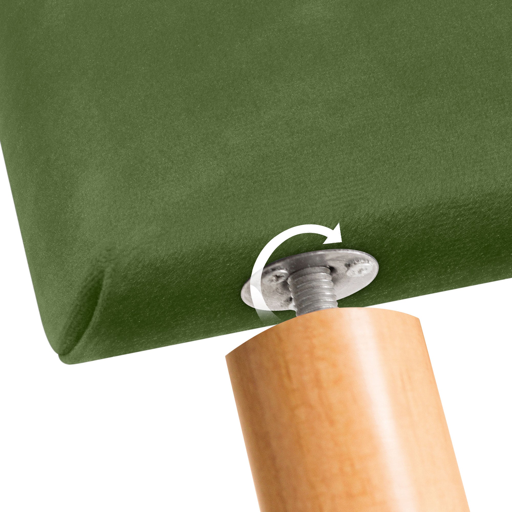 DHOME Testiera in Velluto Liscio con Gambe Camera da letto Imbottita con Testiera Imbottita Moderna di Fascia Alta (Verde Giungla, 150x115cm) - 4