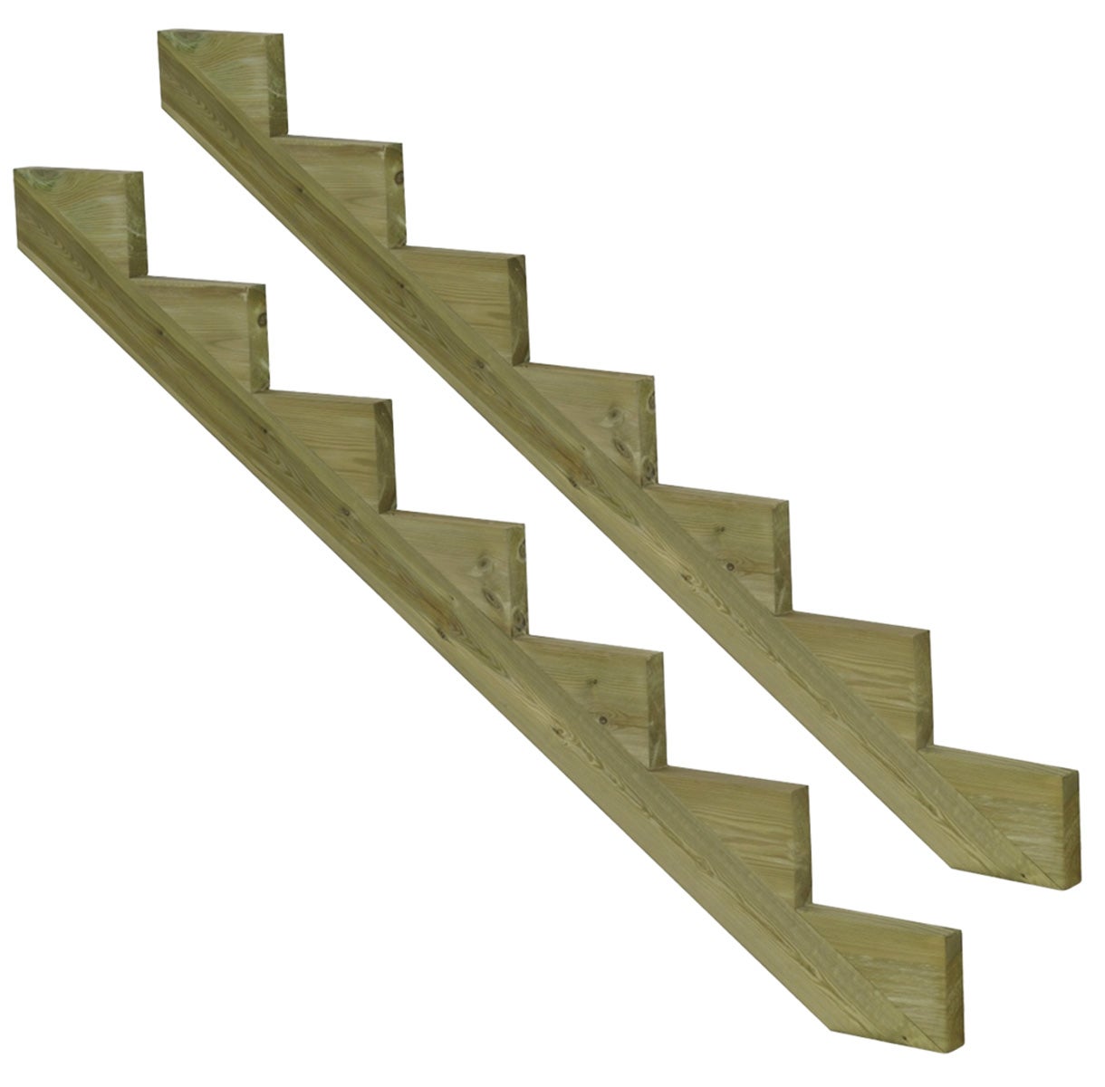 Pack de 2 zancas madera autoclave 7 peldaños 119cm